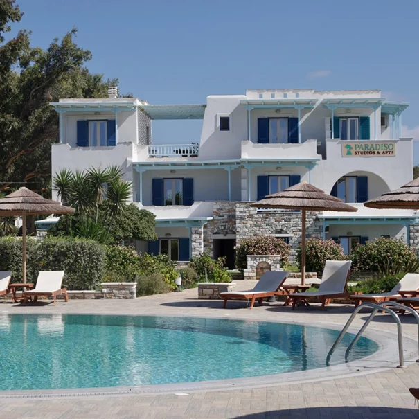 pool and hotel in the background